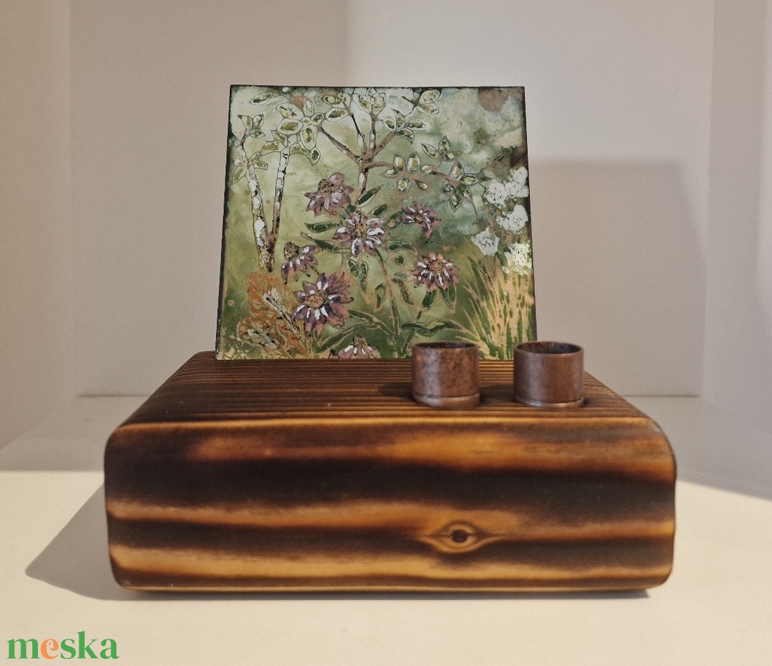 Asztali tolltartó tűzzomác képpel bíborkasvirágokról - otthon & életmód - tárolás & rendszerezés - íróasztali tároló - Meska.hu