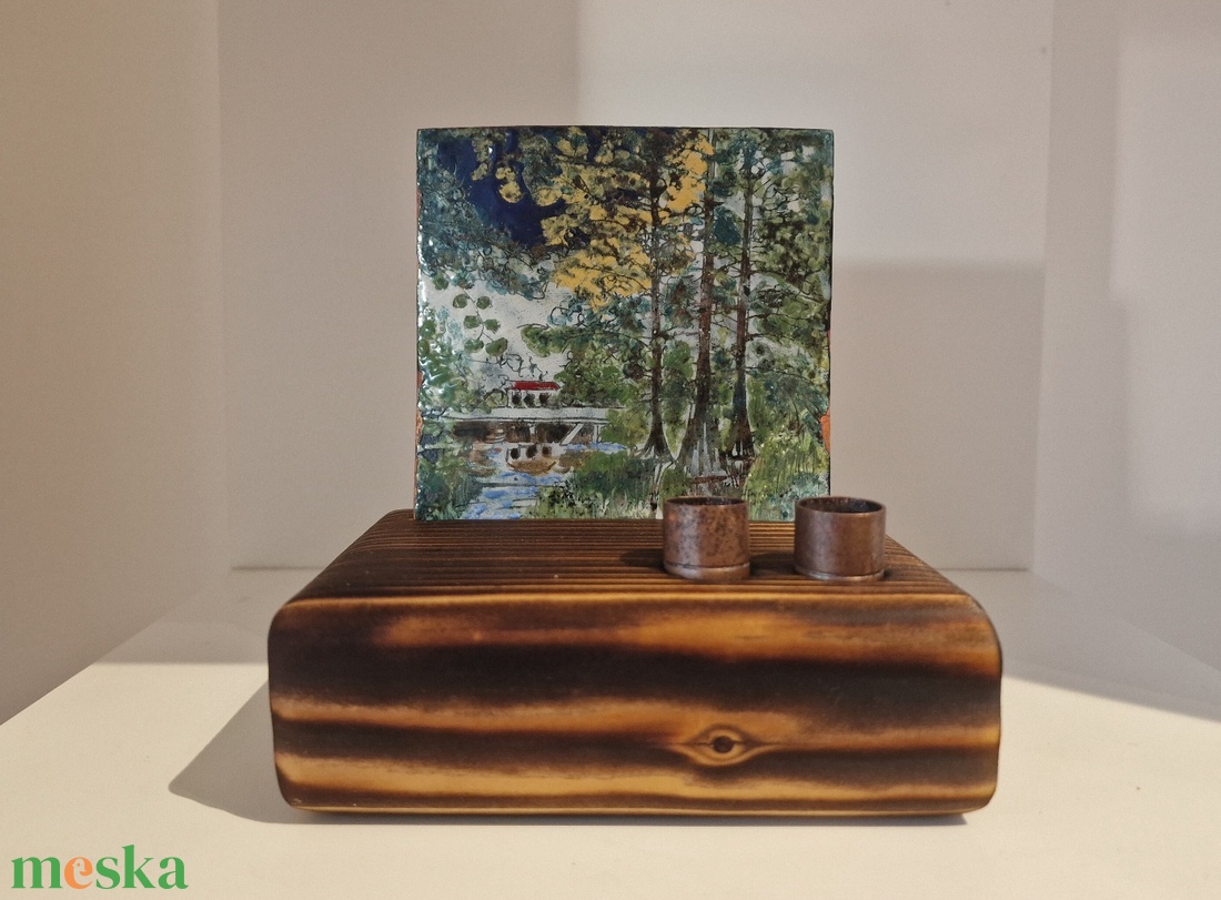 Asztali tolltartó tűzzomác képpel mocsári ciprusokról - otthon & életmód - tárolás & rendszerezés - íróasztali tároló - Meska.hu