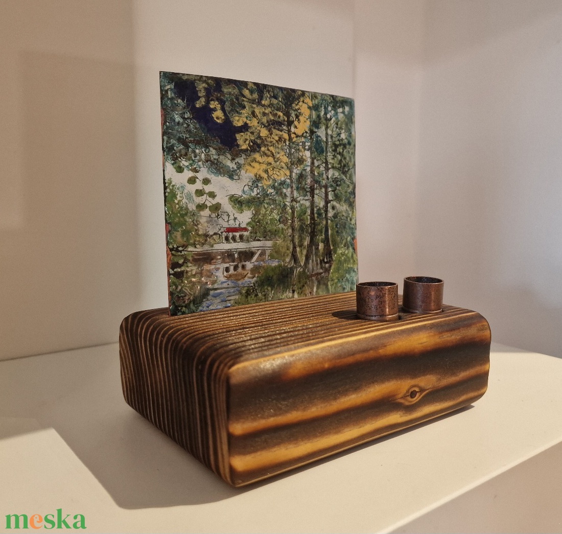 Asztali tolltartó tűzzomác képpel mocsári ciprusokról - otthon & életmód - tárolás & rendszerezés - íróasztali tároló - Meska.hu