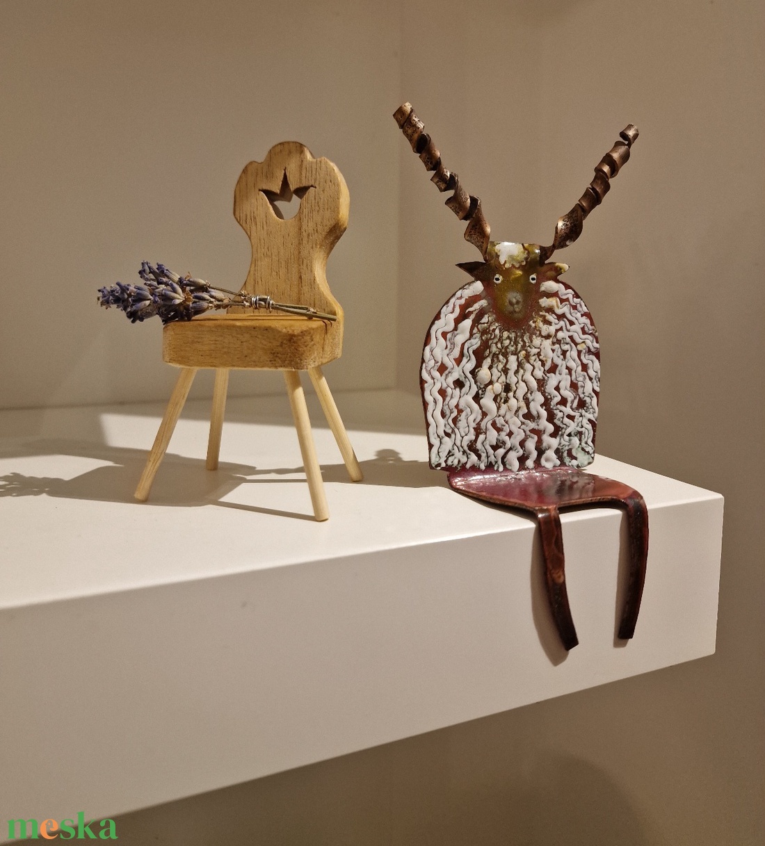 Tűzzománc Racka polc dekoráció - otthon & életmód - dekoráció - asztal és polc dekoráció - asztaldísz - Meska.hu