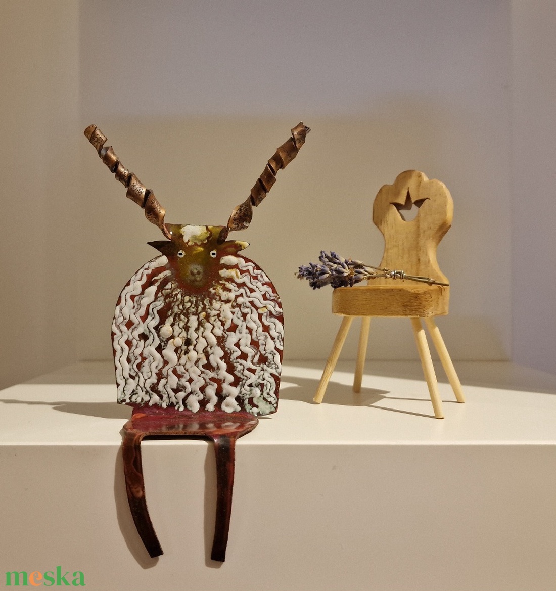 Tűzzománc Racka polc dekoráció - otthon & életmód - dekoráció - asztal és polc dekoráció - asztaldísz - Meska.hu