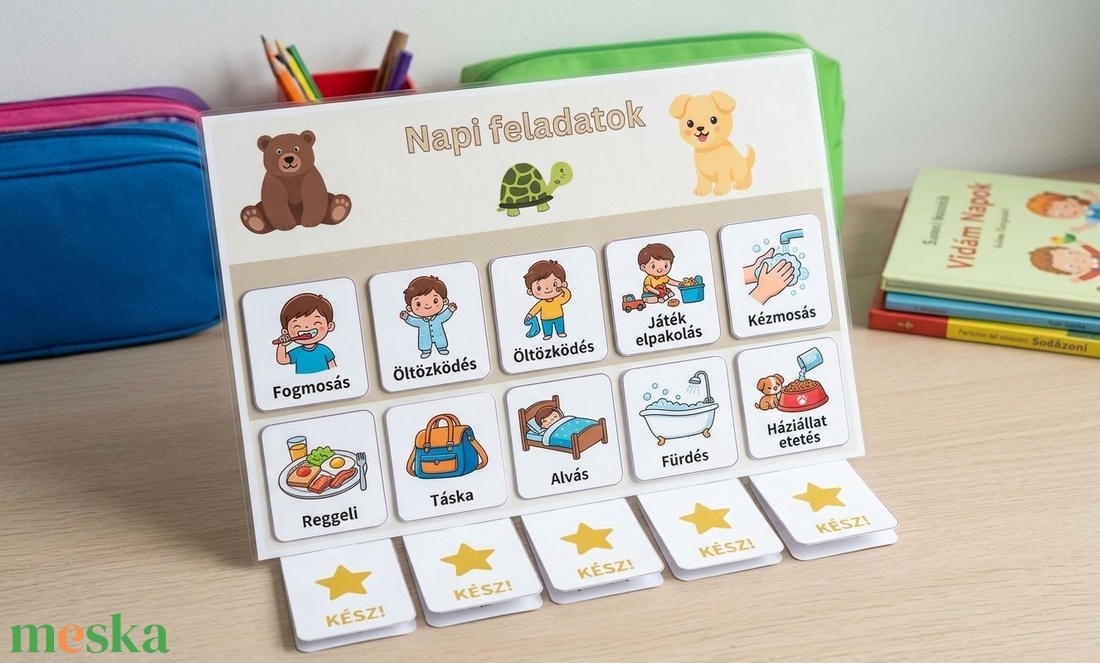 Ovis Napi Rutintábla és Vizuális Napirendi Kártyák � Képernyőmentes segítség a zökkenőmentes mindennapokhoz (PDF) - baba - mama - baba játékok - waldorf játékok - Meska.hu
