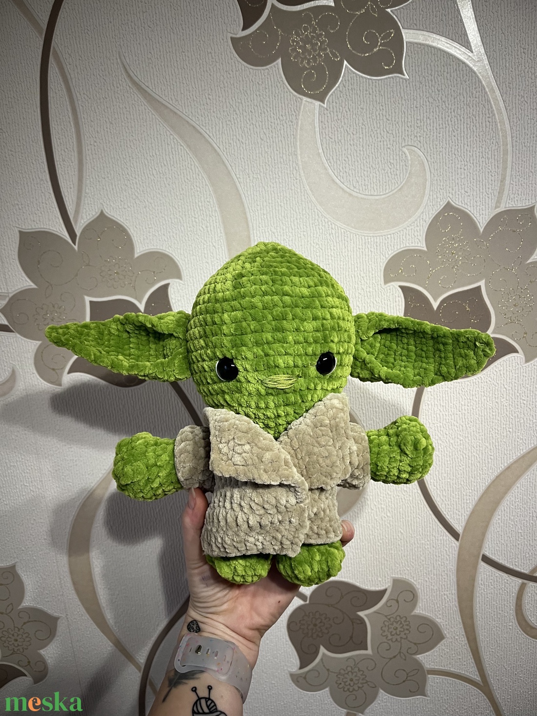 Horgolt Yoda amigurumi - játék & sport - plüssállat & játékfigura - más figura - Meska.hu