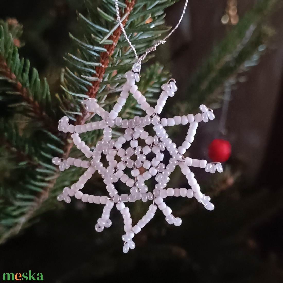 Hópihe gyöngy karácsonyfadísz szett - karácsony - karácsonyi lakásdekoráció - karácsonyfadíszek - Meska.hu Hópihe gyöngy karácsonyfadísz szett - karácsony - karácsonyi lakásdekoráció - karácsonyfadíszek - Meska.hu