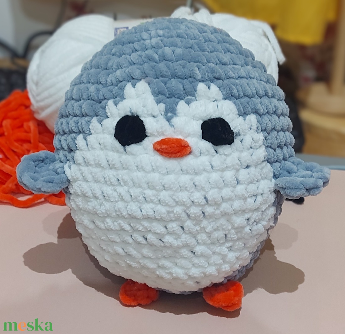 Horgolt pingvin - játék & sport - plüssállat & játékfigura - pingvin - Meska.hu