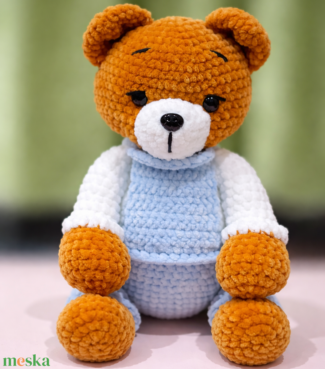 Horgolt Füles Maci - játék & sport - plüssállat & játékfigura - maci - Meska.hu