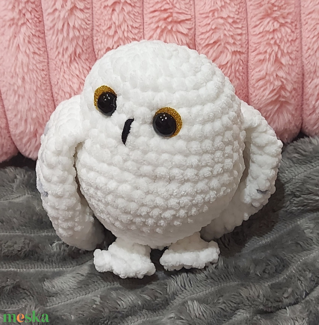 Horgolt Hóbagoly - játék & sport - plüssállat & játékfigura - bagoly - Meska.hu