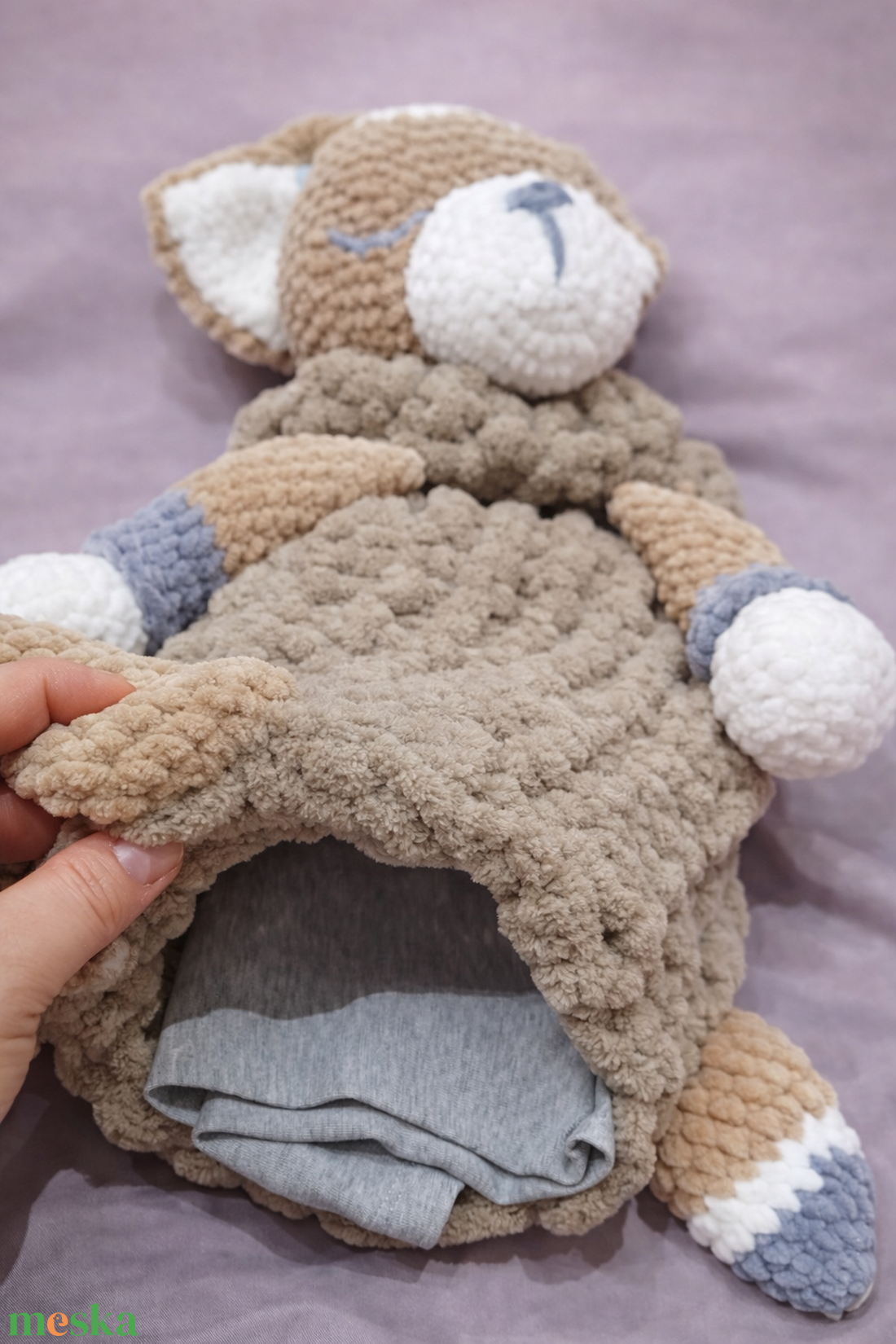 Horgolt Alvós Cica - játék & sport - plüssállat & játékfigura - plüss bárány - Meska.hu