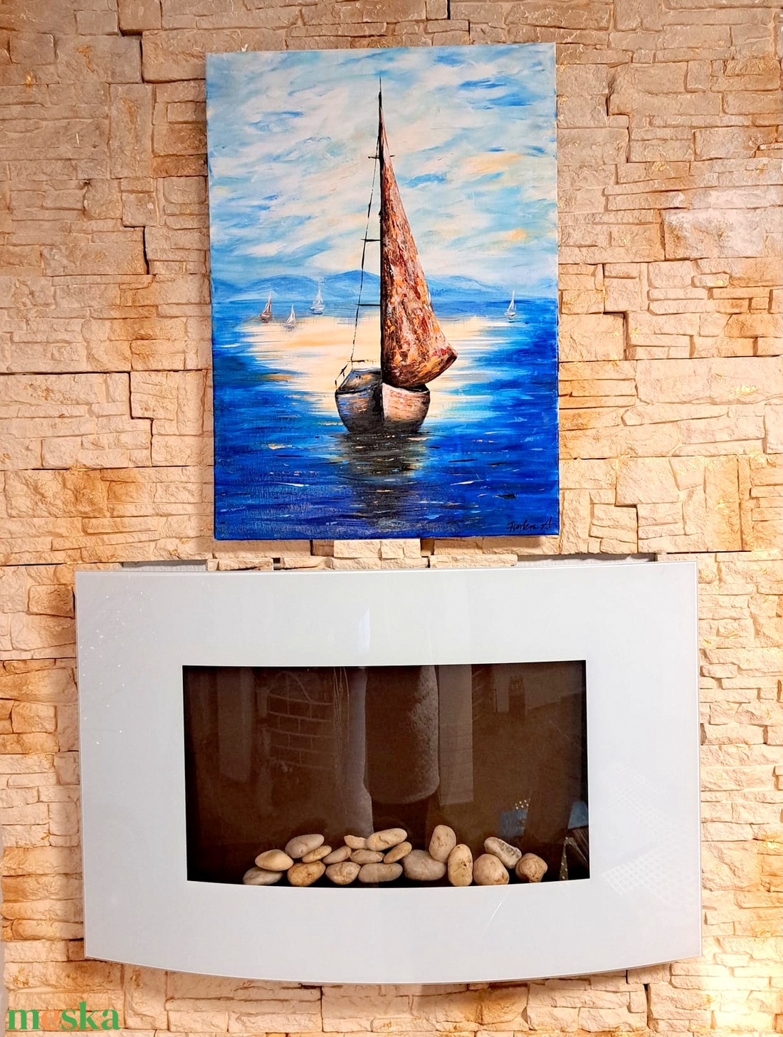 Szikrátó víztükör-akril festmény vászonra - művészet - festmény - akril - Meska.hu