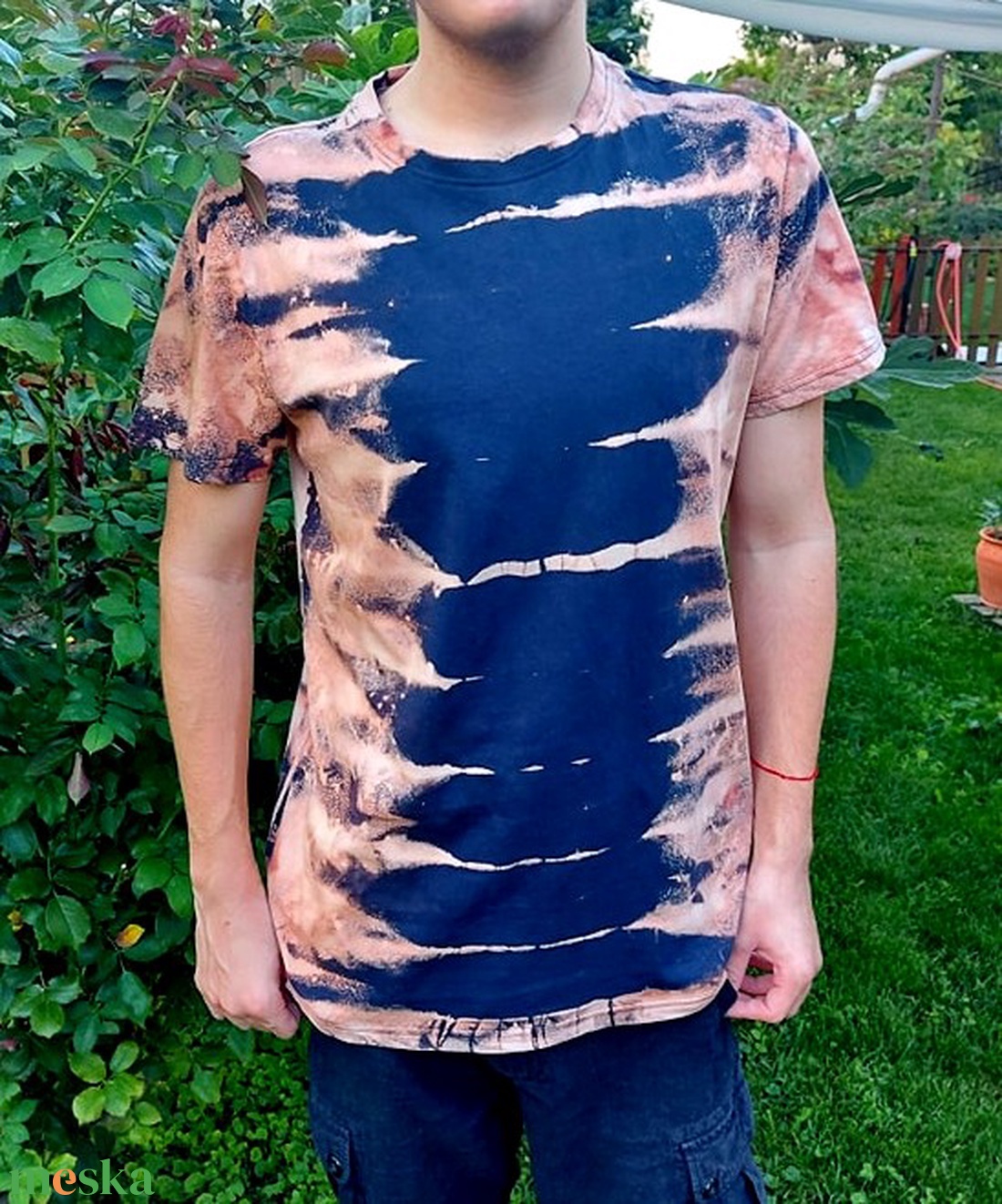 Póló festett-batikolt póló - ruha & divat - férfi ruha - póló - Meska.hu