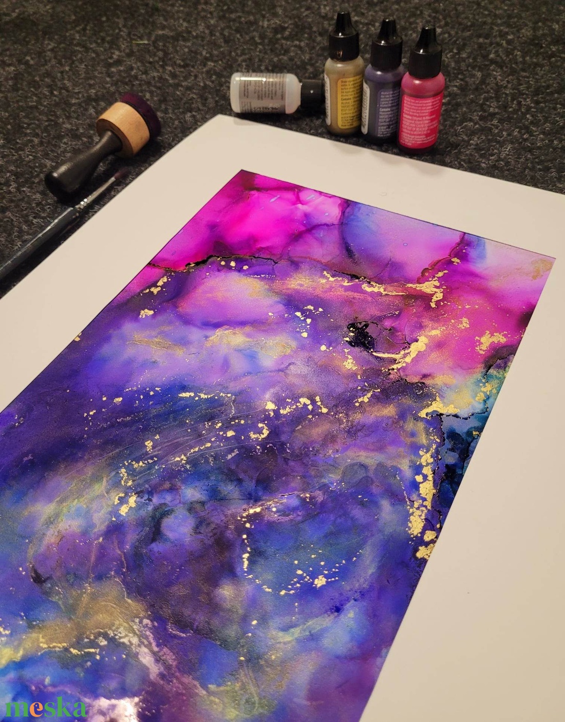 Ultramarinkék alcohol ink art - művészet - festmény - festmény vegyes technika - Meska.hu Ultramarinkék alcohol ink art - művészet - festmény - festmény vegyes technika - Meska.hu