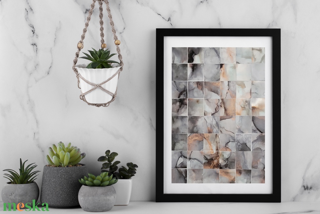 Grey alcohol ink art - művészet - festmény - festmény vegyes technika - Meska.hu