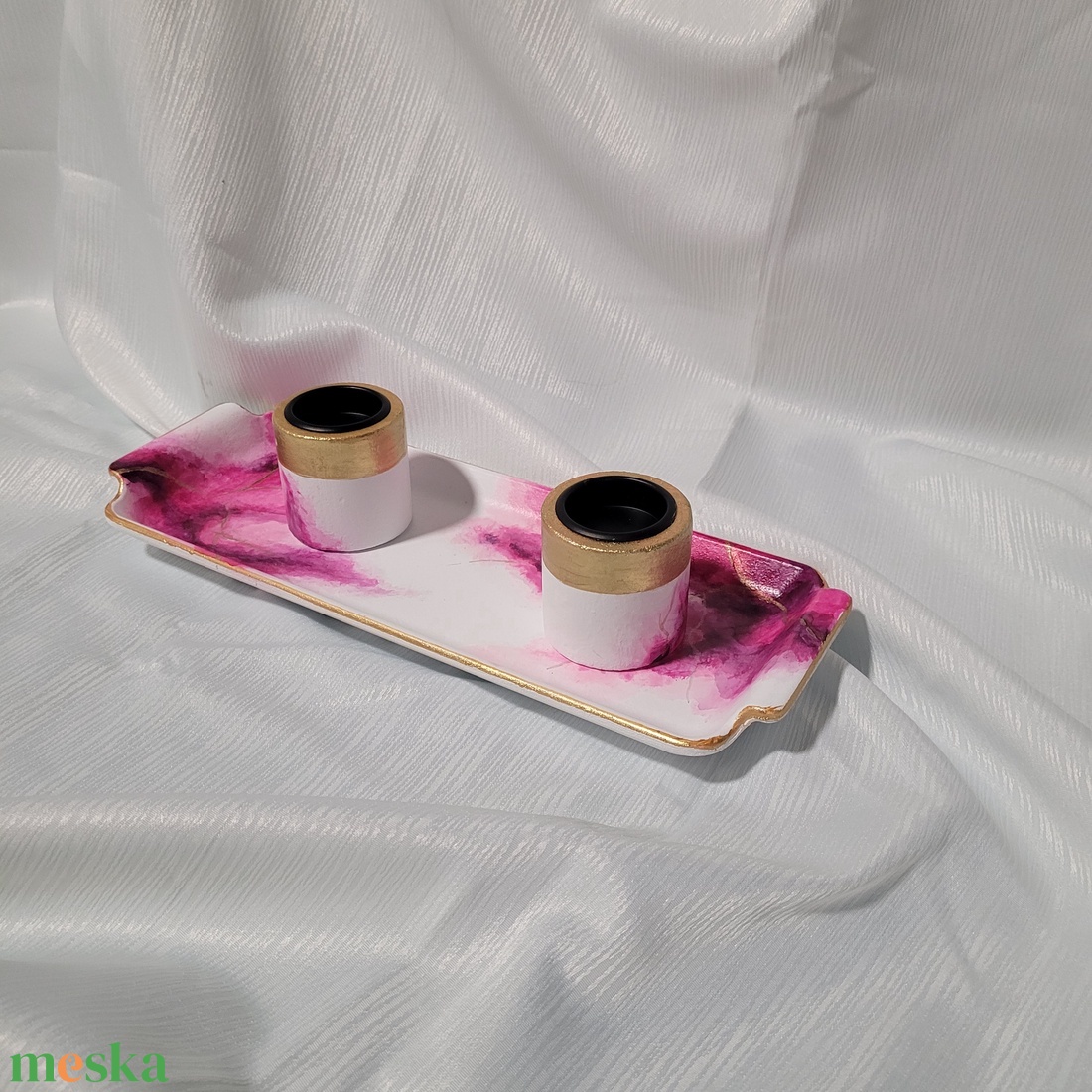 Gyertyatartó tálcával egyedi alcohol ink díszítéssel - otthon & életmód - dekoráció - asztal és polc dekoráció - dekorációs tál, tartó - Meska.hu Gyertyatartó tálcával egyedi alcohol ink díszítéssel - otthon & életmód - dekoráció - asztal és polc dekoráció - dekorációs tál, tartó - Meska.hu