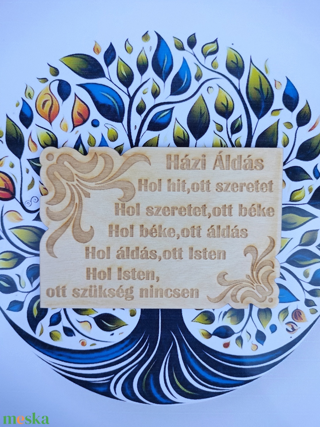 Házi áldás áldás fa tábla gravírozott házáldás  - otthon & életmód - vallás - házi áldás - Meska.hu
