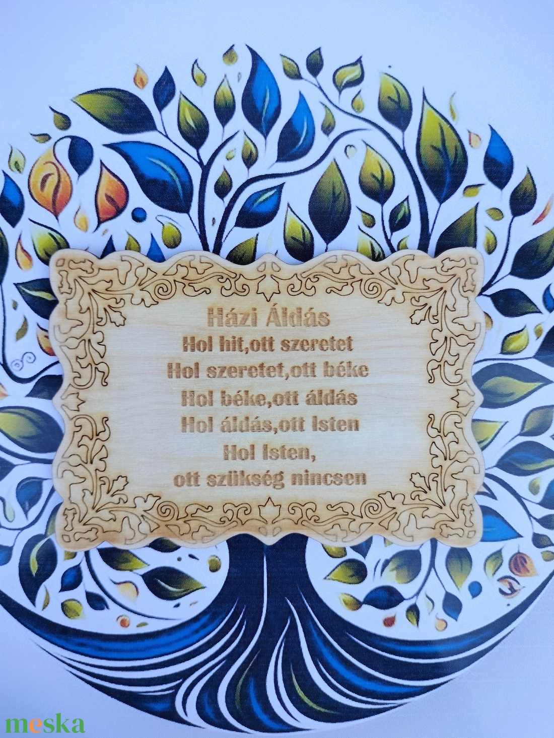 Házi áldás áldás fa tábla gravírozott házáldás  - otthon & életmód - vallás - házi áldás - Meska.hu