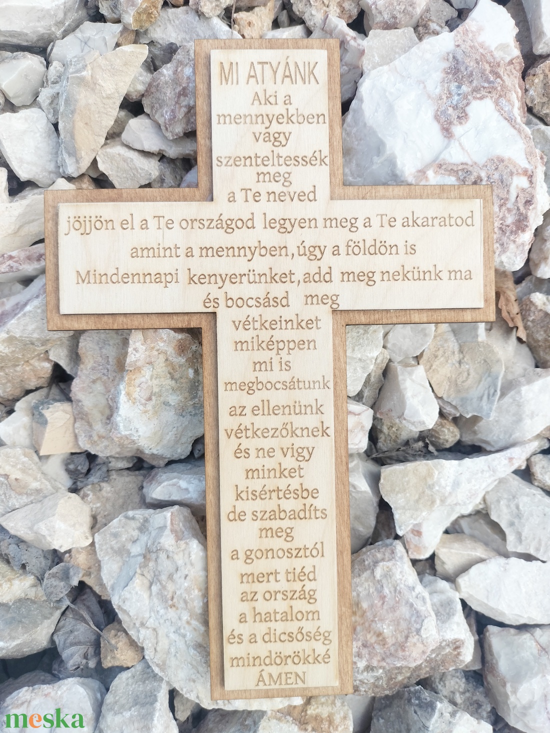 Házi áldás áldás Mi atyánk fa tábla gravírozott házáldás  - otthon & életmód - vallás - házi áldás - Meska.hu