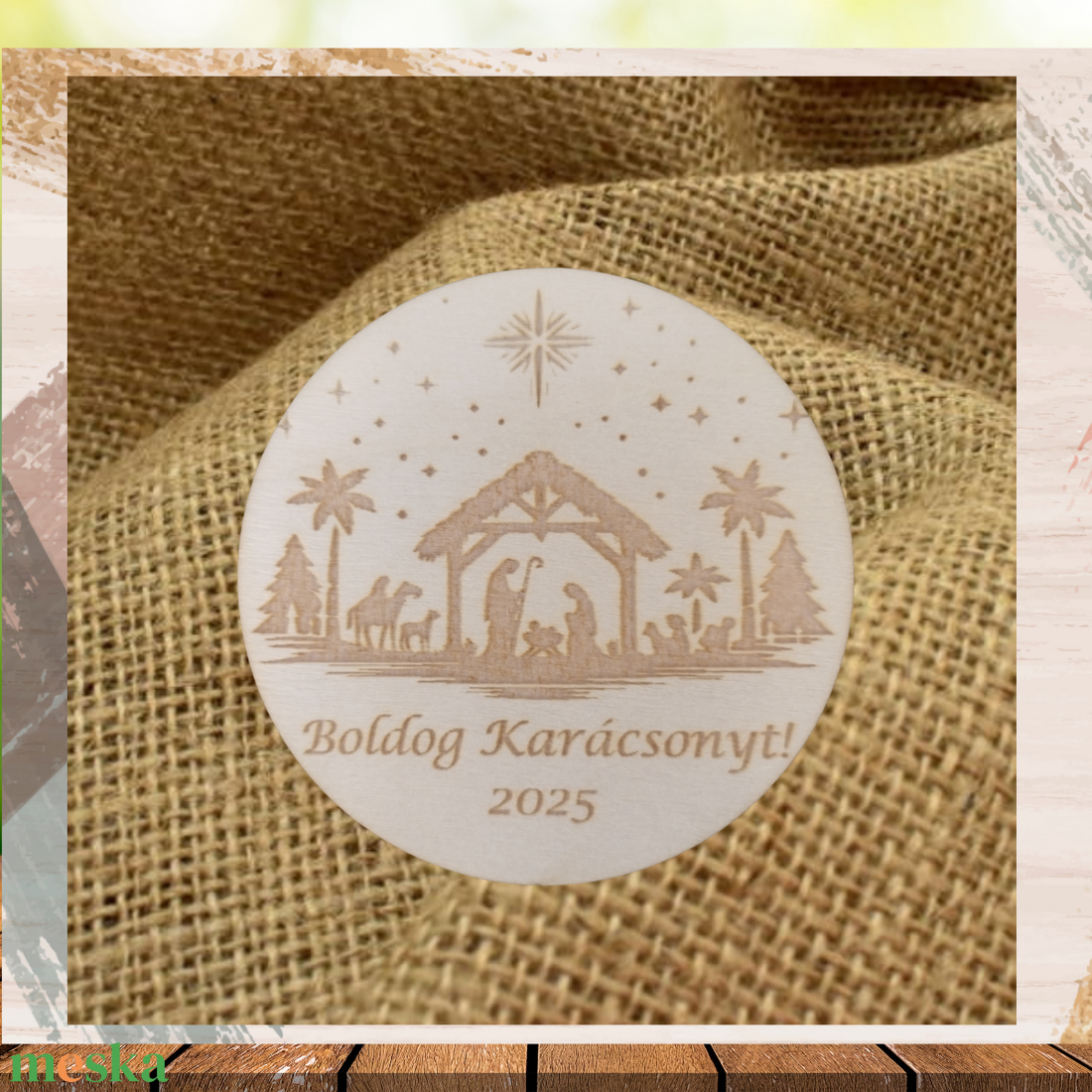 Karácsonyi hűtőmágnes gravírozott Boldog Karácsonyt 2025 Áldott Békés ünnepeket  - karácsony - karácsonyi ajándékozás - karácsonyi képeslap, üdvözlőlap, ajándékkísérő - Meska.hu