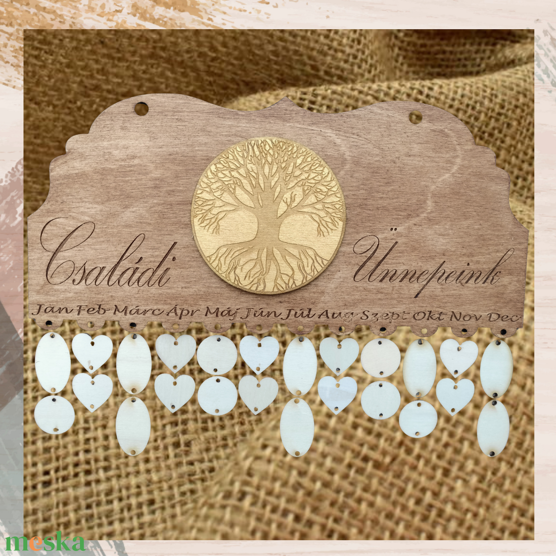 Családi ünnepek tábla öröknaptár születésnap szervező ünnepi naptár hála - otthon & életmód - dekoráció - fali és függő dekoráció - falinaptár & öröknaptár - Meska.hu