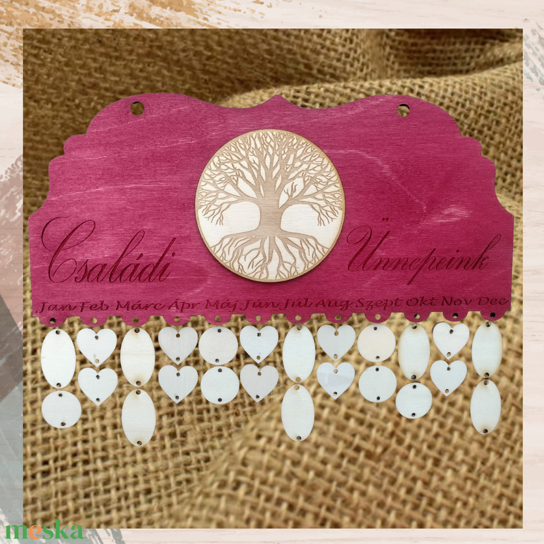 Családi ünnepek tábla öröknaptár születésnap szervező ünnepi naptár hála - otthon & életmód - dekoráció - fali és függő dekoráció - falinaptár & öröknaptár - Meska.hu