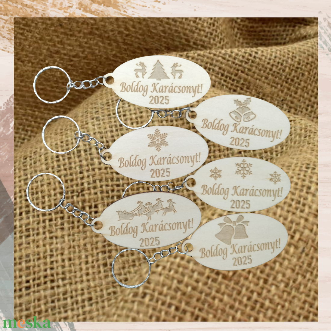 Kulcstartó karácsonyi ajándék ünnepi dekoráció Boldog Karácsonyt  - táska & tok - kulcstartó & táskadísz - kulcstartó - Meska.hu
