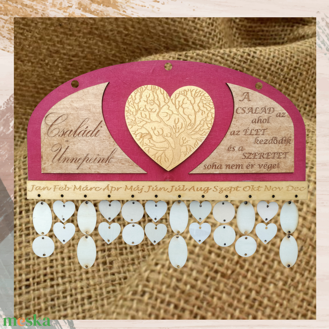 Családi ünnepek tábla öröknaptár születésnap szervező ünnepi naptár hála - otthon & életmód - dekoráció - fali és függő dekoráció - falinaptár & öröknaptár - Meska.hu