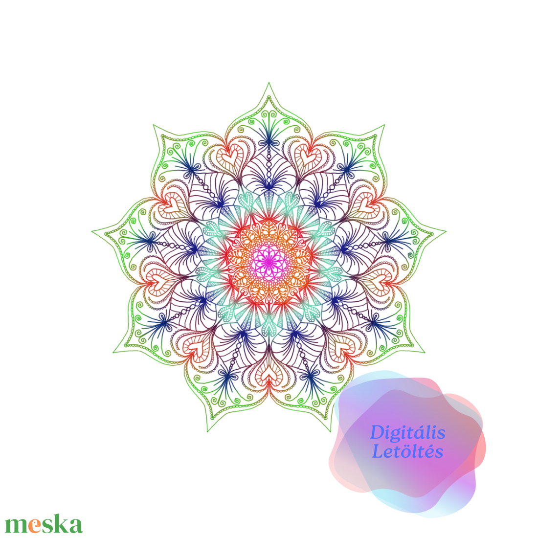 Nyomtatható PDF  csakra poszter, 7 jóga grafika, meditációs és energia gyógyító élet virága mandalaspirituális  - művészet - grafika & illusztráció - digitális - Meska.hu