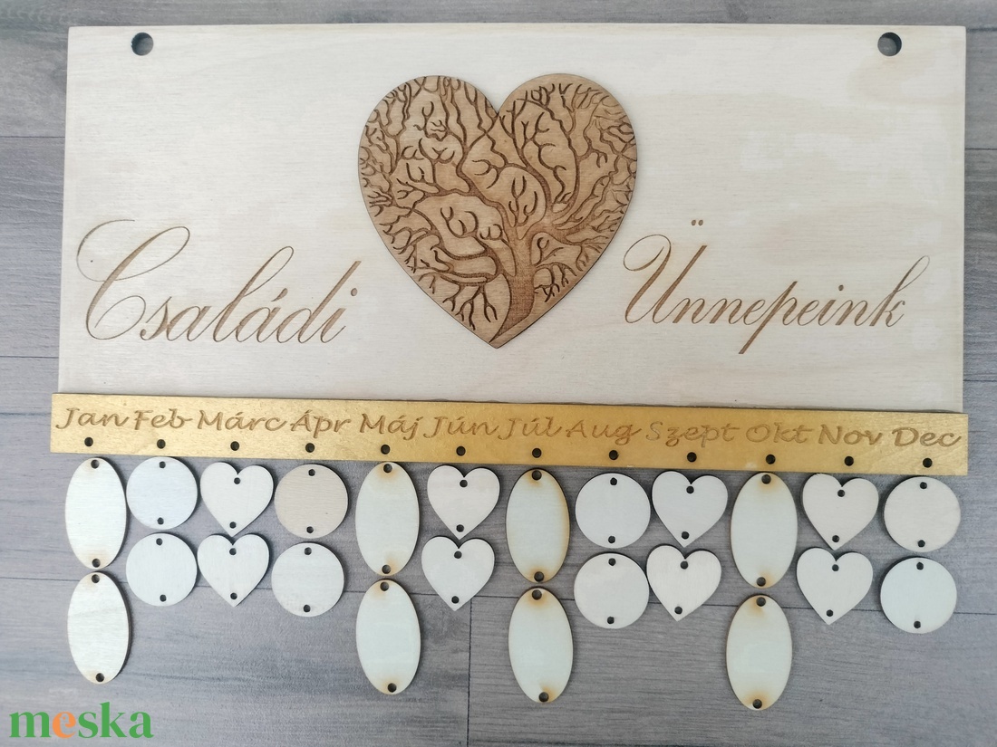 Családi ünnepek tábla öröknaptár születésnap naptár tervező naptár emlékeztető  - otthon & életmód - dekoráció - fali és függő dekoráció - falinaptár & öröknaptár - Meska.hu