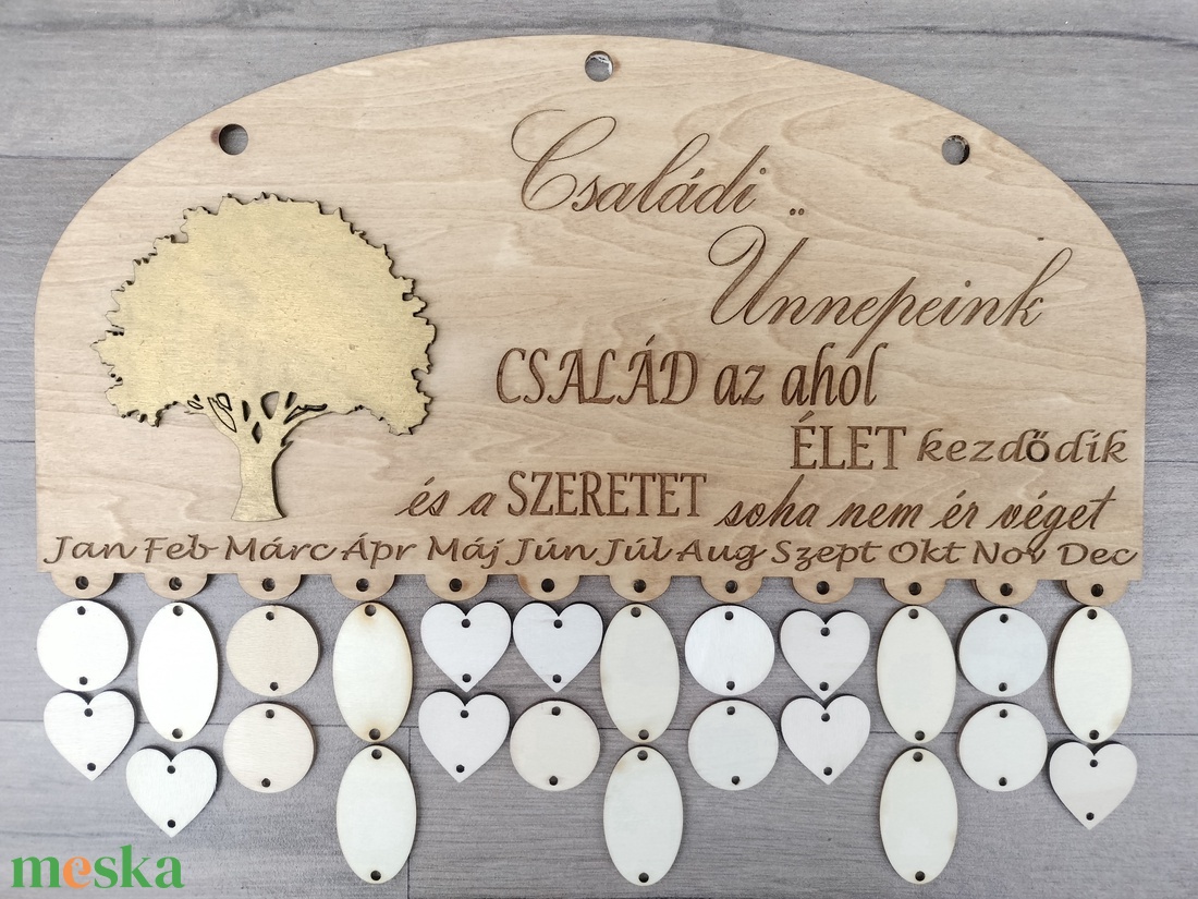 Családi ünnepek tábla öröknaptár születésnap naptár tervező naptár emlékeztető  - otthon & életmód - dekoráció - fali és függő dekoráció - falinaptár & öröknaptár - Meska.hu