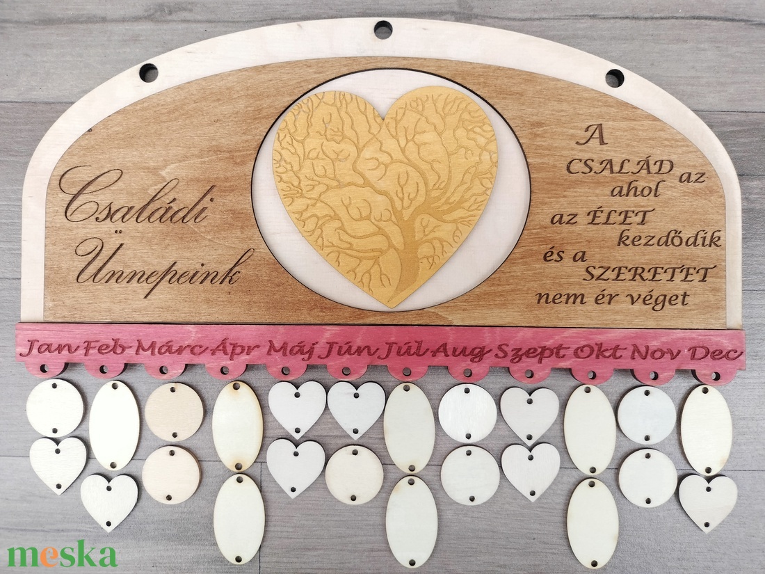 Családi ünnepek tábla öröknaptár születésnap naptár tervező naptár emlékeztető  - otthon & életmód - dekoráció - fali és függő dekoráció - falinaptár & öröknaptár - Meska.hu