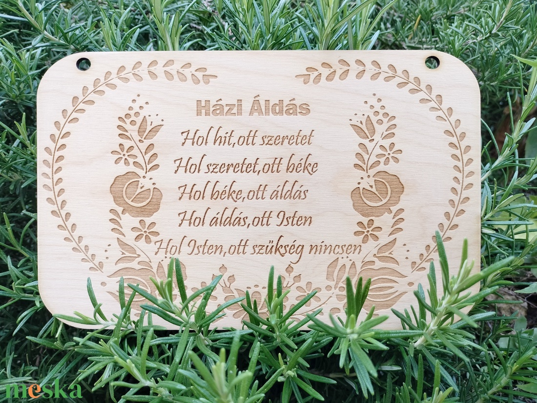 Áldás fa tábla házi áldás gravírozott falikép igés fatábla - otthon & életmód - vallás - házi áldás - Meska.hu