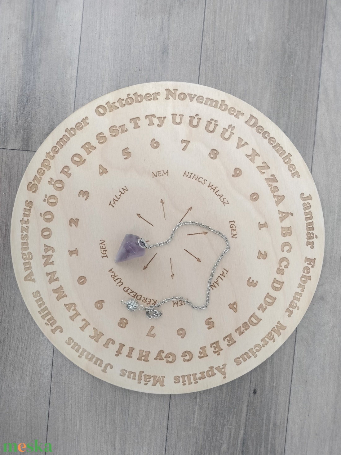  Inga tábla jóstábla egyedi ametiszt inga spirituális tábla  - otthon & életmód - dekoráció - spiritualitás - inga - Meska.hu