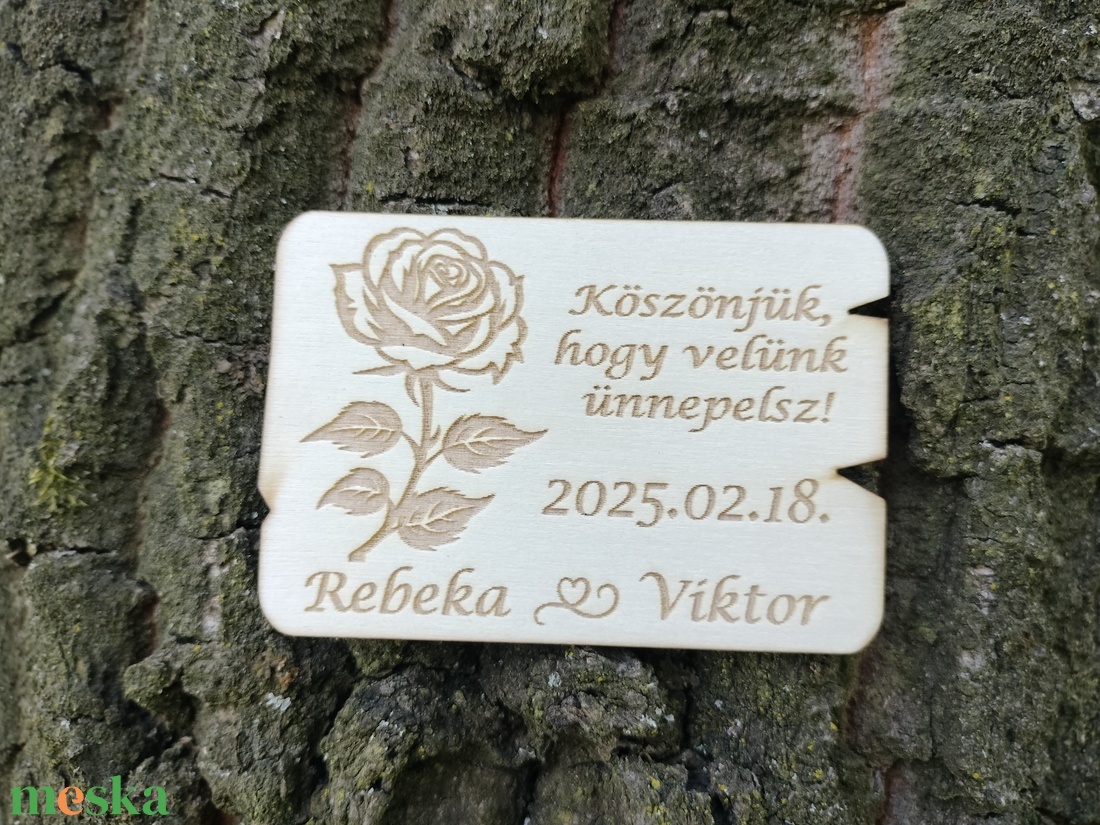Esküvői köszönő ajándék  köszönet ajándék gravírozott ültető hűtőmágnes - esküvő - emlék & ajándék - köszönőajándék - Meska.hu