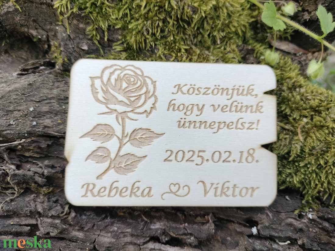 Esküvői köszönő ajándék  köszönet ajándék gravírozott ültető hűtőmágnes - esküvő - emlék & ajándék - köszönőajándék - Meska.hu