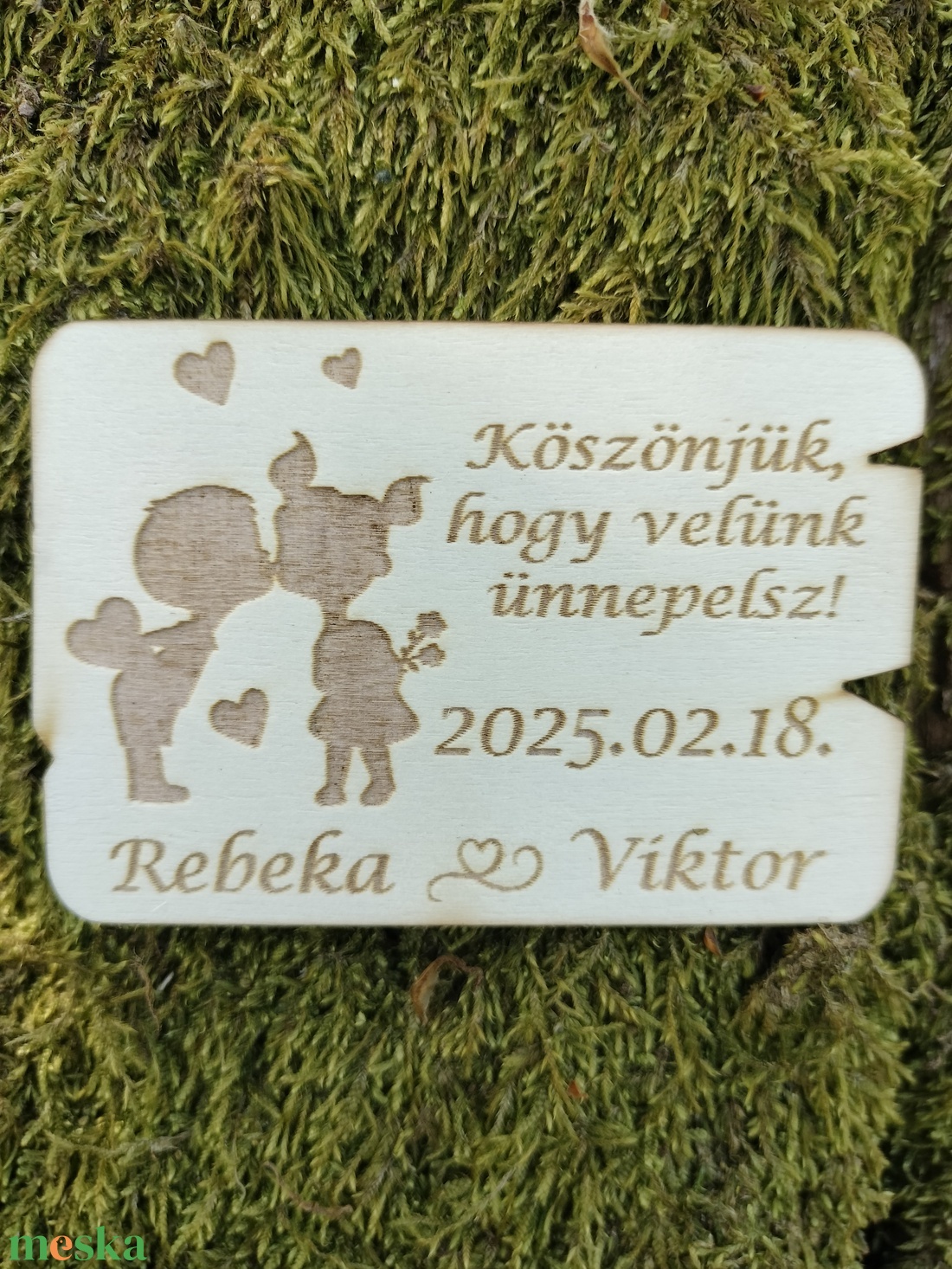 Esküvői köszönő ajándék  köszönet ajándék gravírozott ültető hűtőmágnes - esküvő - emlék & ajándék - köszönőajándék - Meska.hu