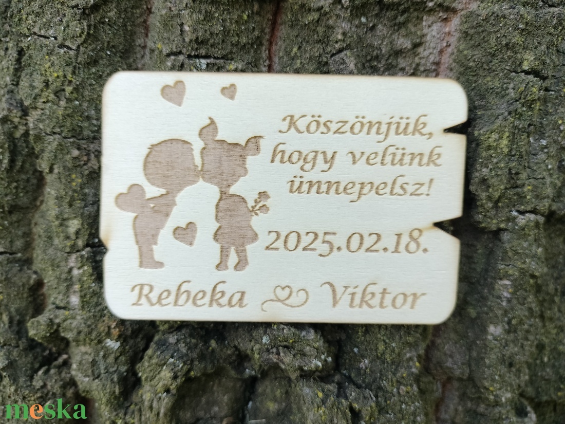 Esküvői köszönő ajándék  köszönet ajándék gravírozott ültető hűtőmágnes - esküvő - emlék & ajándék - köszönőajándék - Meska.hu