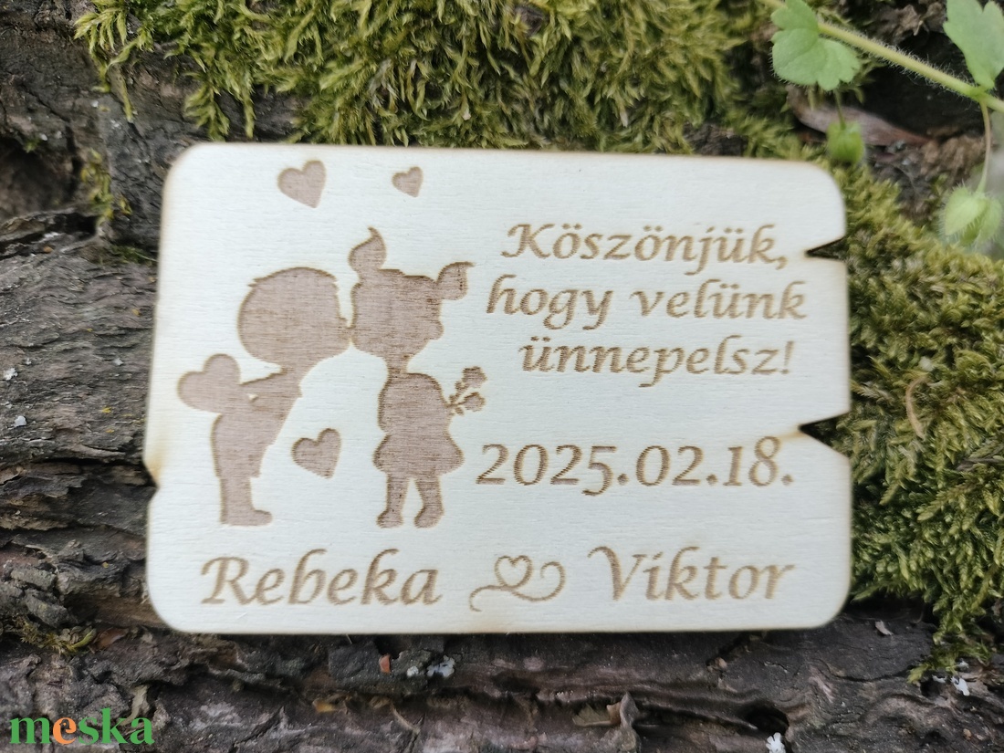 Esküvői köszönő ajándék  köszönet ajándék gravírozott ültető hűtőmágnes - esküvő - emlék & ajándék - köszönőajándék - Meska.hu