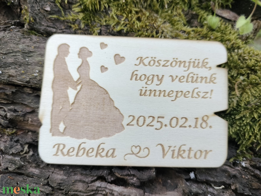 Esküvői köszönő ajándék  köszönet ajándék gravírozott ültető hűtőmágnes - esküvő - emlék & ajándék - köszönőajándék - Meska.hu