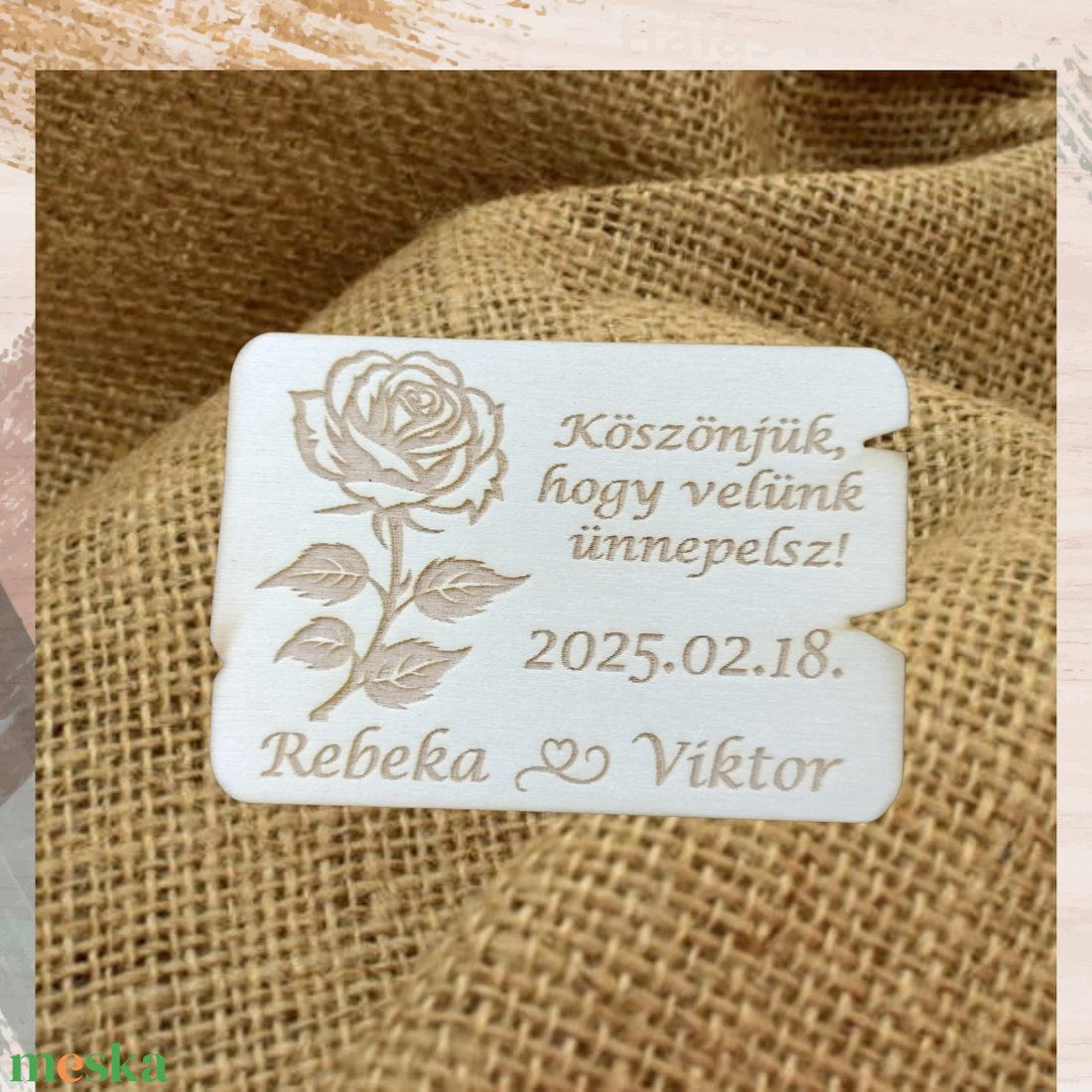 Esküvői köszönő ajándék  köszönet ajándék gravírozott ültető hűtőmágnes - esküvő - emlék & ajándék - köszönőajándék - Meska.hu