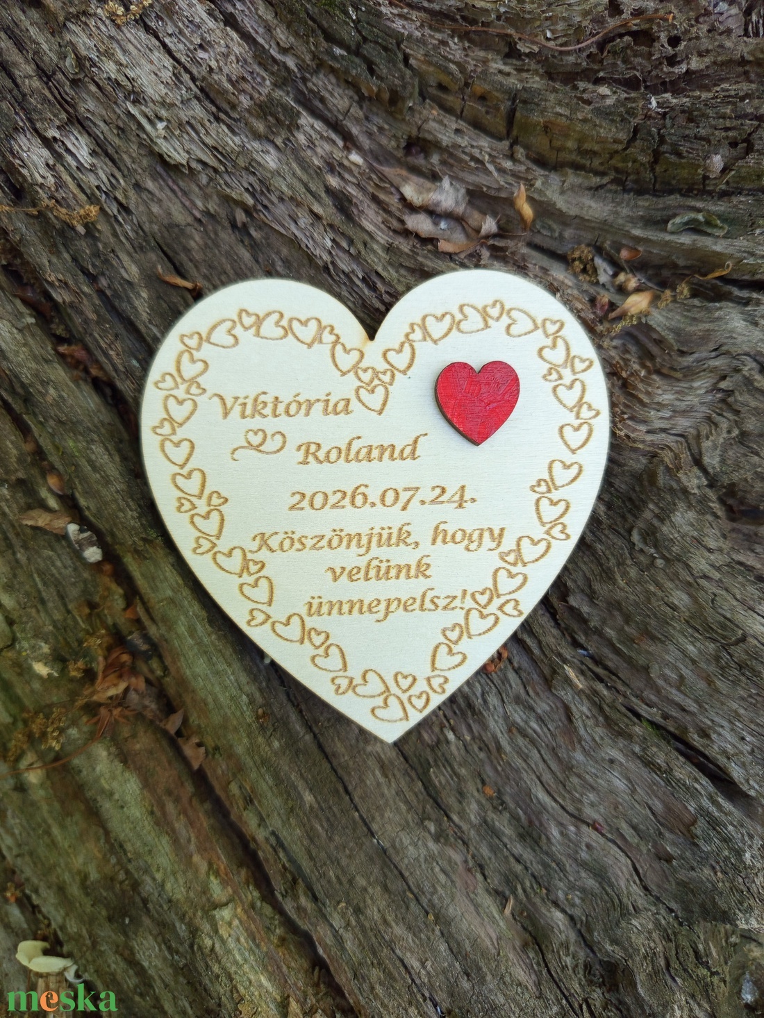 Esküvői köszönő ajándék  köszönet ajándék gravírozott ültető hűtőmágnes - esküvő - emlék & ajándék - köszönőajándék - Meska.hu