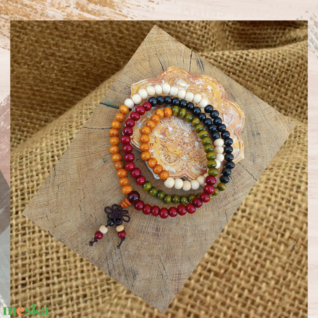 Mala mála nyaklánc karkötő buddhista zen meditáció  - ékszer - nyaklánc - gyöngyös nyaklánc - Meska.hu