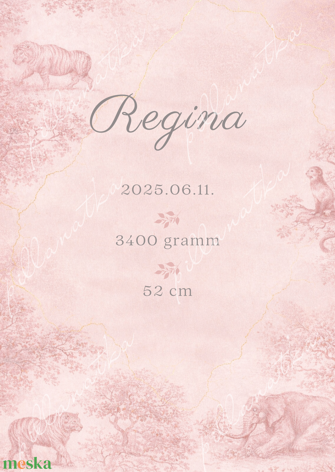 Babaköszöntő kártya (digitális) - rózsaszín - baba - mama - babaemlékek - bababejelentők - Meska.hu