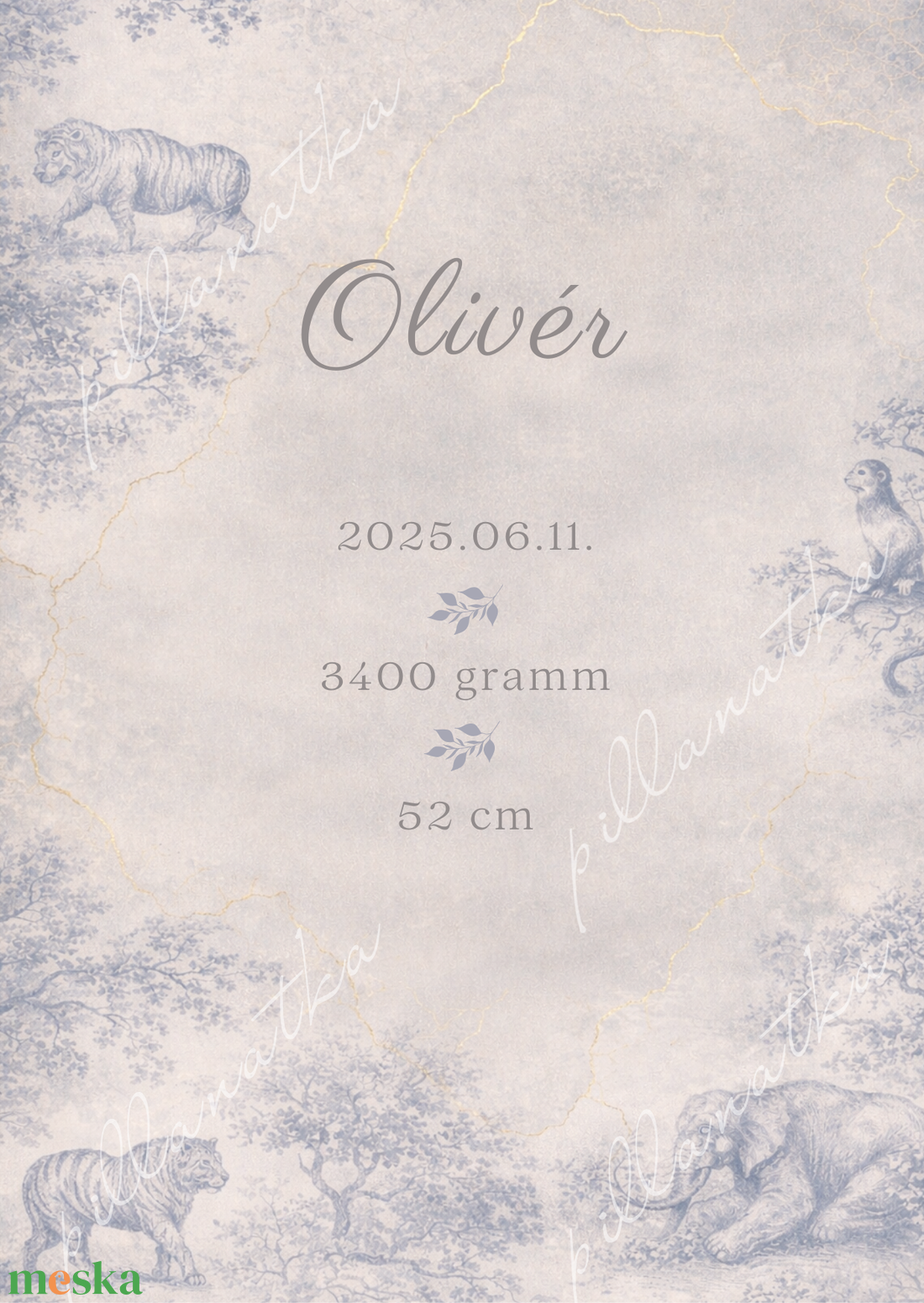 Babaköszöntő kártya (digitális) - kék - baba - mama - babaemlékek - bababejelentők - Meska.hu