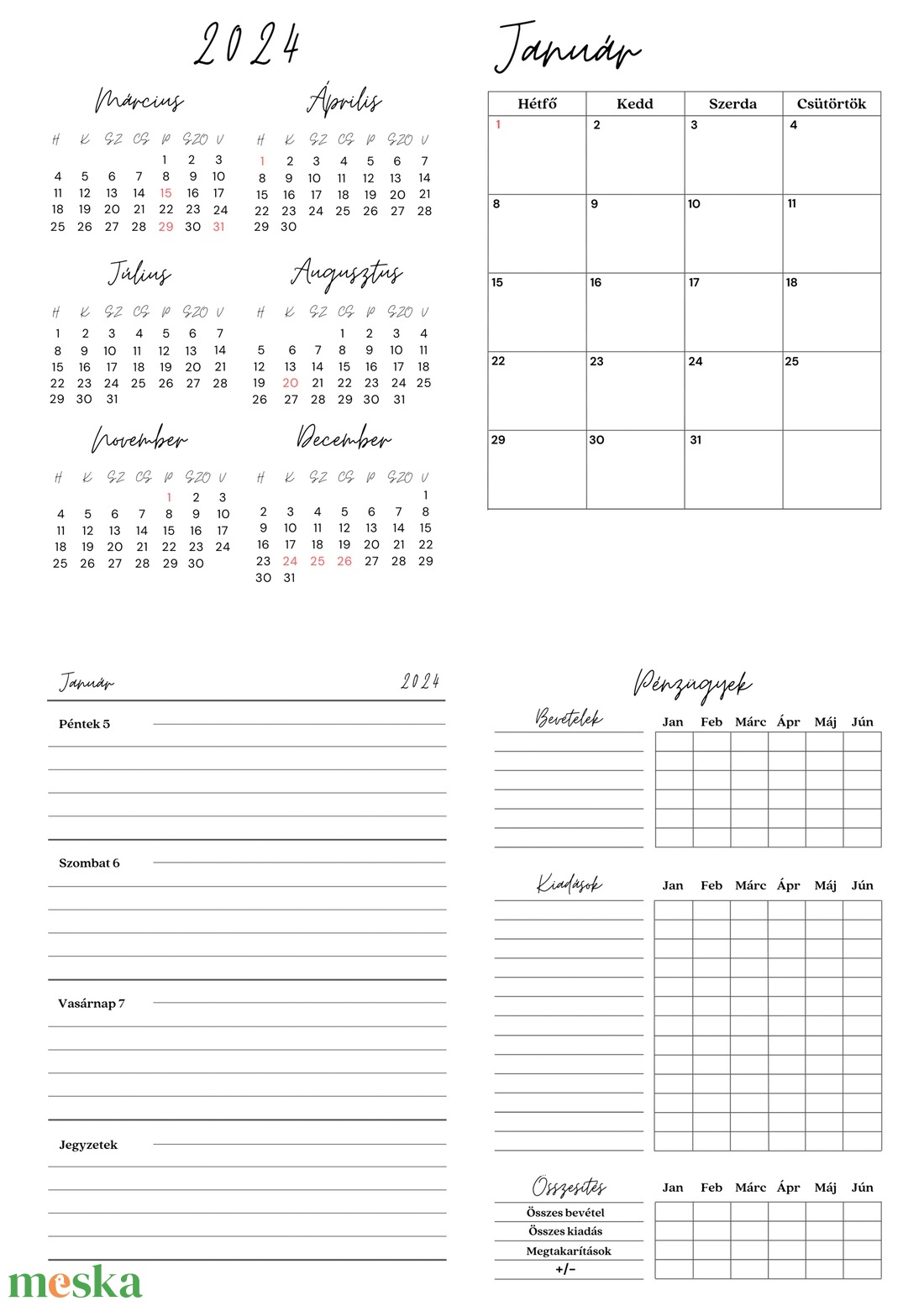 Fényképes, egyedi borítós határidőnapló 2024 - otthon & lakás - papír írószer - naptár & tervező - Meska.hu