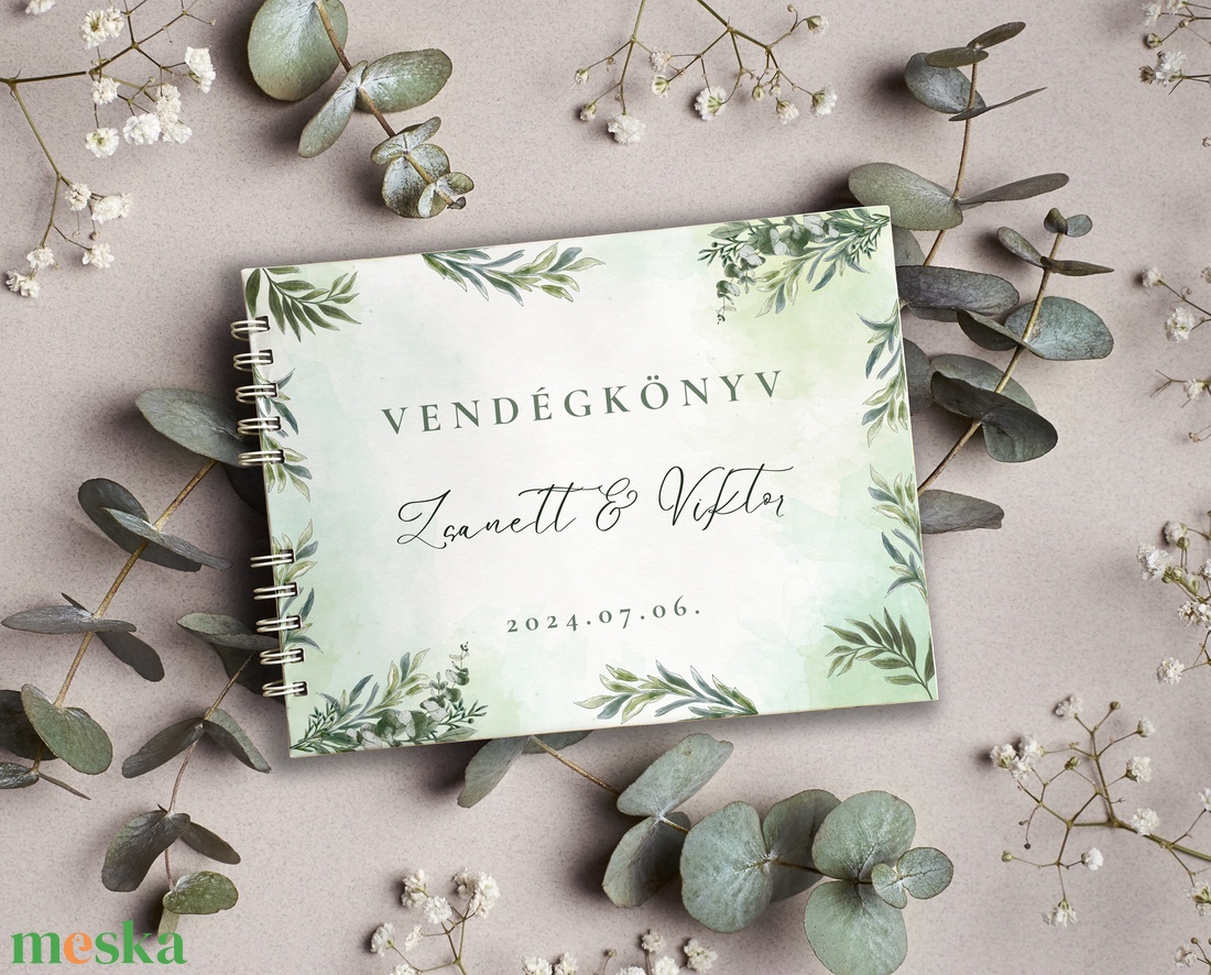 Elegáns zöld leveles vendégkönyv, fotóalbum - esküvő - emlék & ajándék - vendégkönyv - Meska.hu Elegáns zöld leveles vendégkönyv, fotóalbum - esküvő - emlék & ajándék - vendégkönyv - Meska.hu