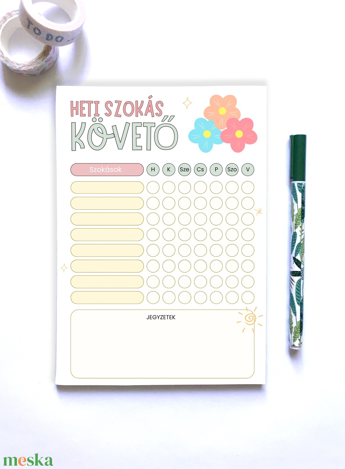 Szokáskövető heti tervező jegyzettömb - otthon & életmód - papír, írószer - naptár & tervező - Meska.hu Szokáskövető heti tervező jegyzettömb - otthon & életmód - papír, írószer - naptár & tervező - Meska.hu