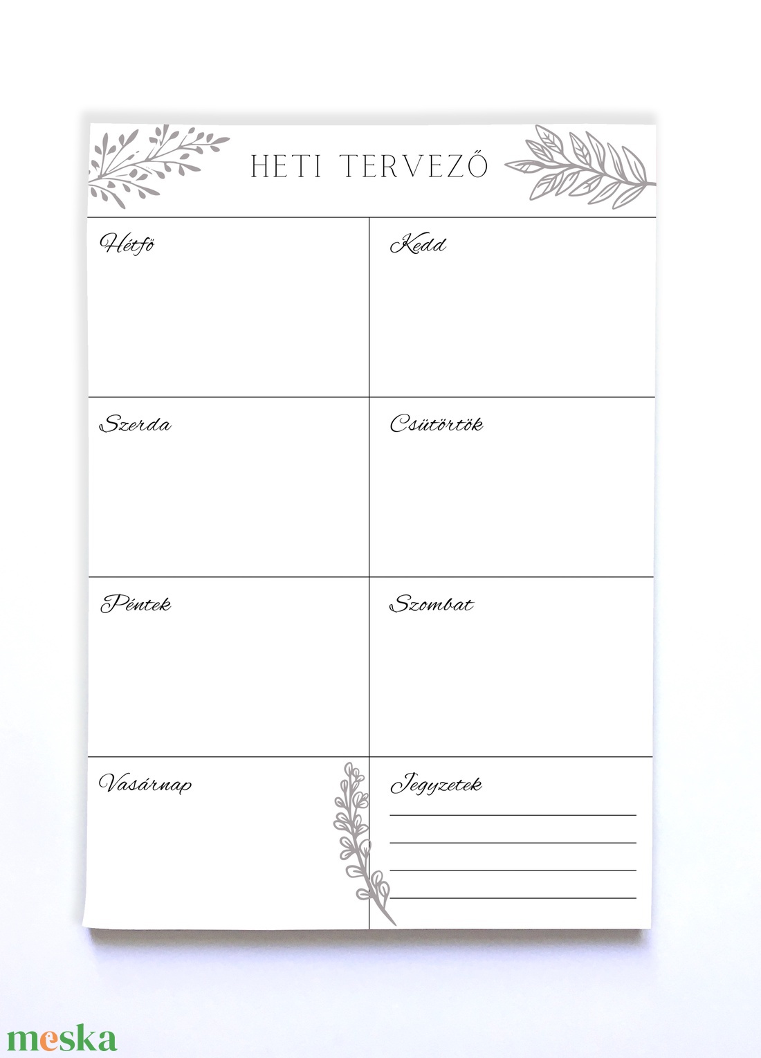 Letisztult levélmintás heti tervező jegyzettömb - otthon & életmód - papír, írószer - naptár & tervező - Meska.hu Letisztult levélmintás heti tervező jegyzettömb - otthon & életmód - papír, írószer - naptár & tervező - Meska.hu