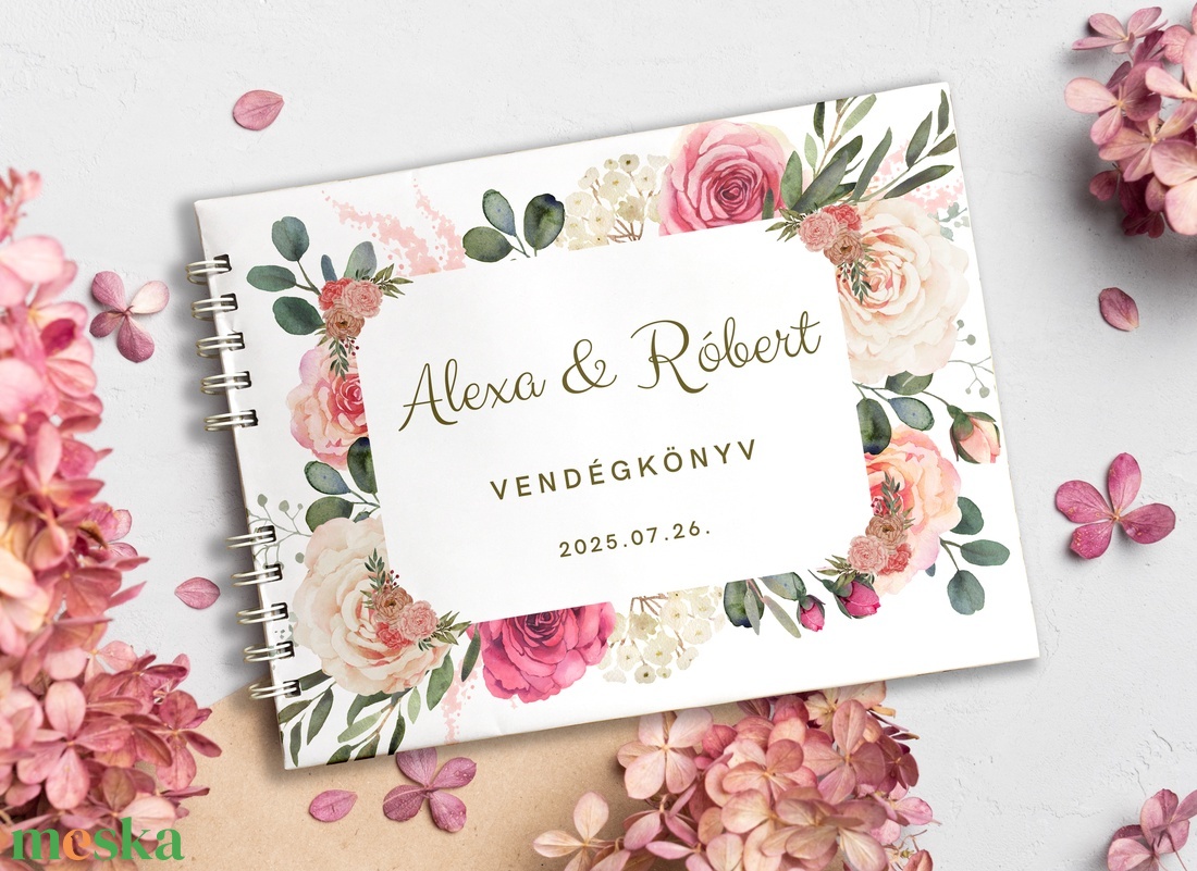 Romantikus rózsás esküvői vendégkönyv, fotóalbum - esküvő - emlék & ajándék - vendégkönyv - Meska.hu Romantikus rózsás esküvői vendégkönyv, fotóalbum - esküvő - emlék & ajándék - vendégkönyv - Meska.hu