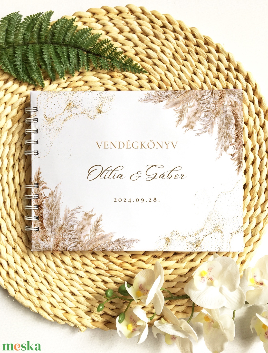 Pampafű és arany esküvői vendégkönyv, fotóalbum - esküvő - emlék & ajándék - vendégkönyv - Meska.hu Pampafű és arany esküvői vendégkönyv, fotóalbum - esküvő - emlék & ajándék - vendégkönyv - Meska.hu