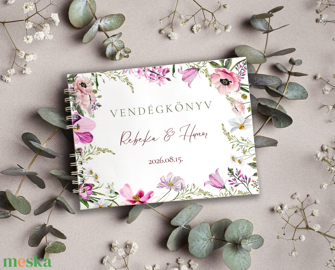 Bellissimi fiori vendégkönyv, fotóalbum - esküvő - emlék & ajándék - vendégkönyv - Meska.hu