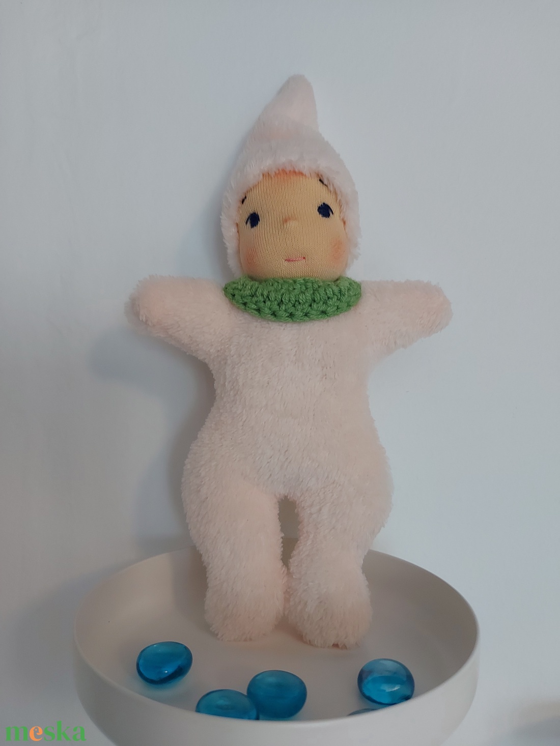 Rózsaszín waldorf fejű manócska - játék & sport - plüssállat & játékfigura - ember - Meska.hu